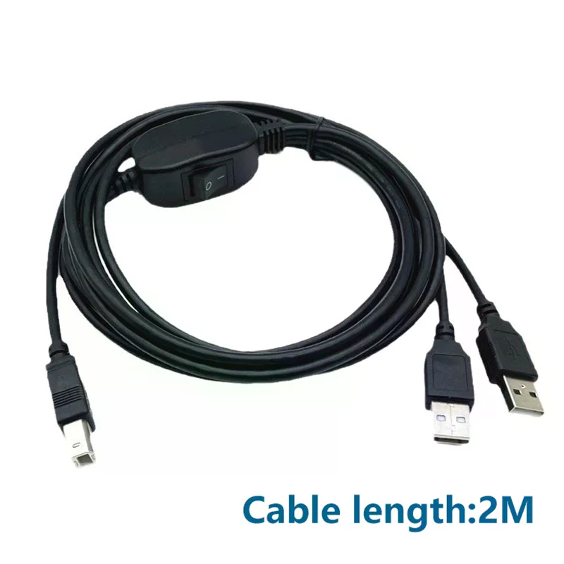 2 In 1 USB A To B Male To Male Printer Cable For  Brand Printer Splitter For Two Computers