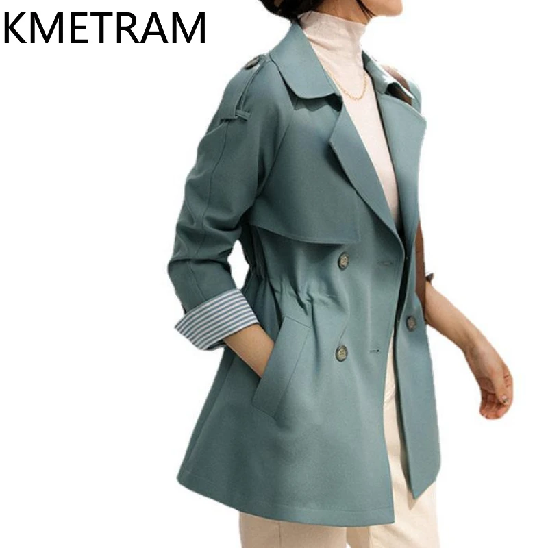 KMETRAM FashionTrench Coats High Quality Versatile New in Outerwears Shirt Cuff Jacket Autumn Clothes 2024 Ветровка Женская