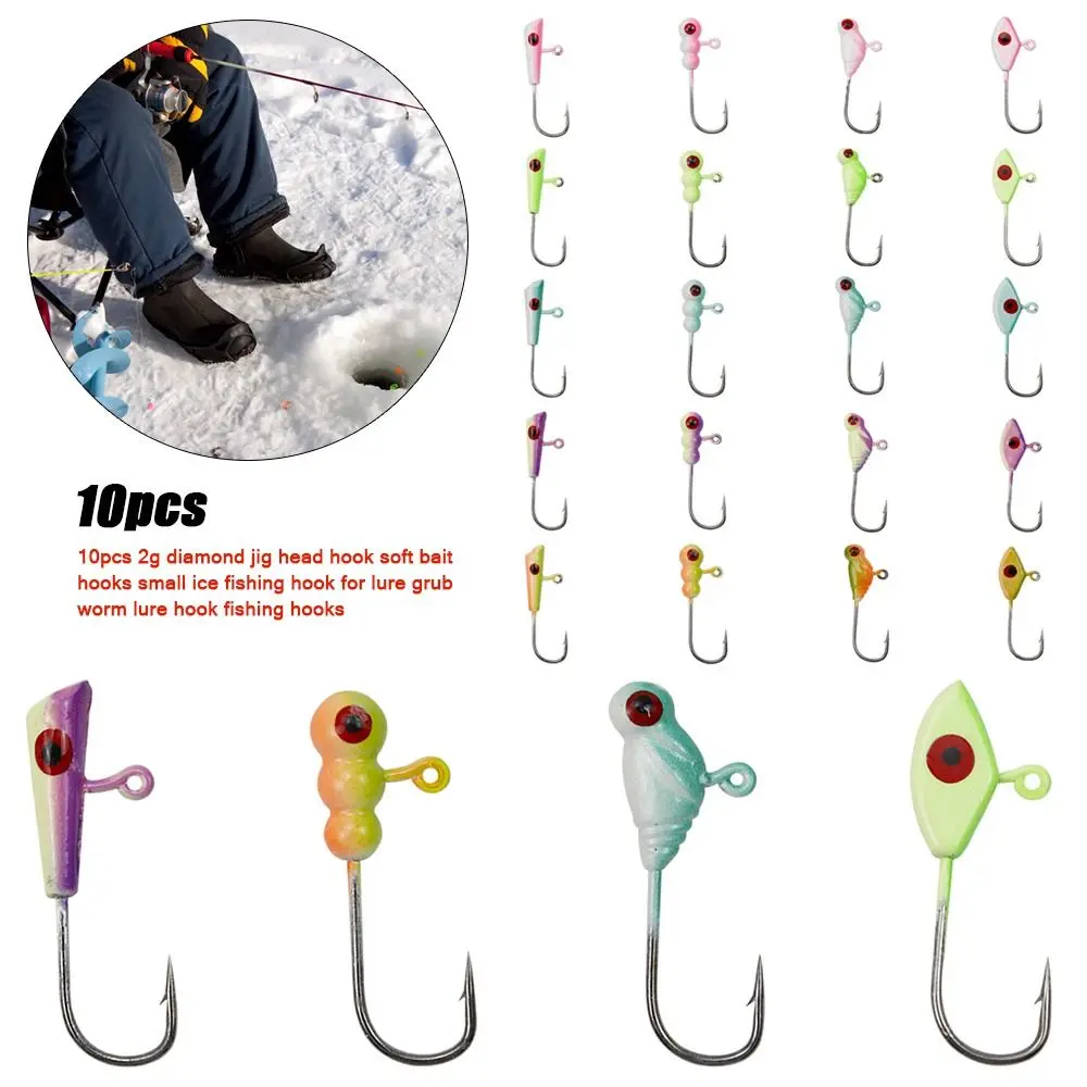 10pcs High Quality Jigging Artificial Walleye AD-Sharp Lead Hard Hook 4 style Winter Ice Fishing Lure