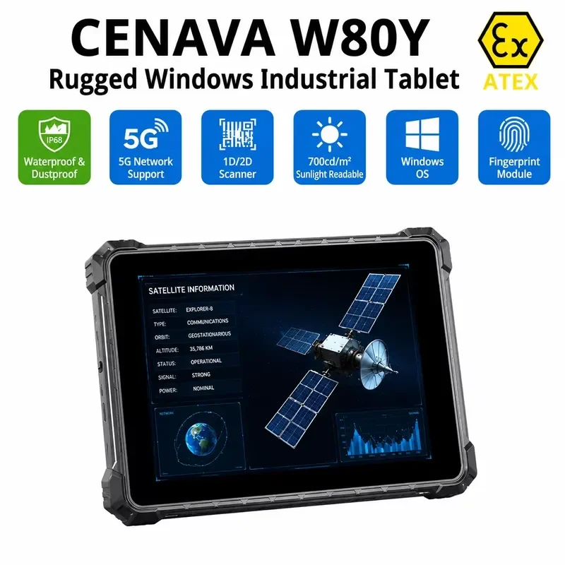 CENAVA 8 Inch IP68 Waterproof 5G Tablet IPS 1920*1200 ram Rom 16G+256GB Custom RTK Positioning Industrial Rugged Win Tablet
