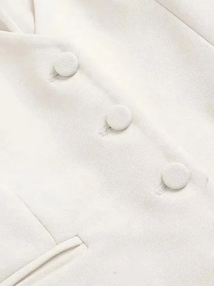 TRZA Women Fashion Front Button Fitted Waistcoat Vintage Sleeveless Welt Pockets Female Outerwear Chic Vest Tops image 4