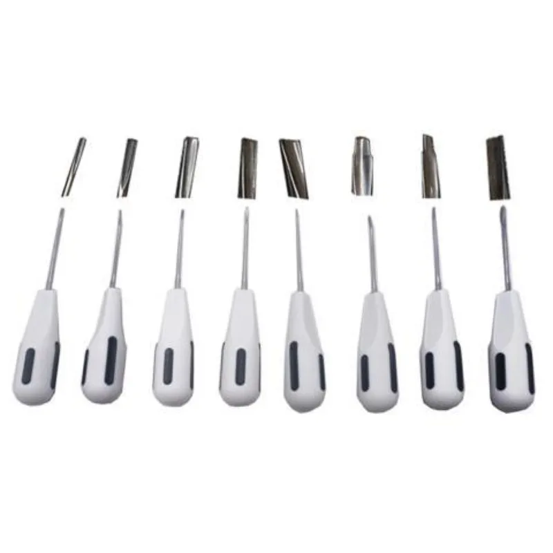 Dental oral material 8 * 1 tooth stand stainless steel tooth extraction stand awl straight curved root tip set