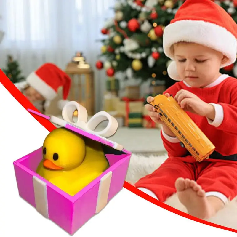 Duck Statue Indoor Holiday Duck In Box Decoration 3D Printed Christmas Duck Desktop Animal Decoration Figurine For Holiday