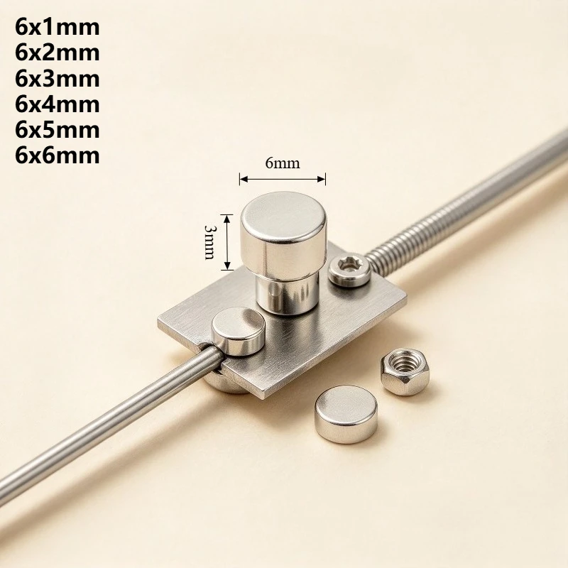 6x1 6x2 6x3 6x4 6x5 6x6mm N35 Round Disc NdFeB Magnet Small Permanent Magnets for Refrigerator Office DIY