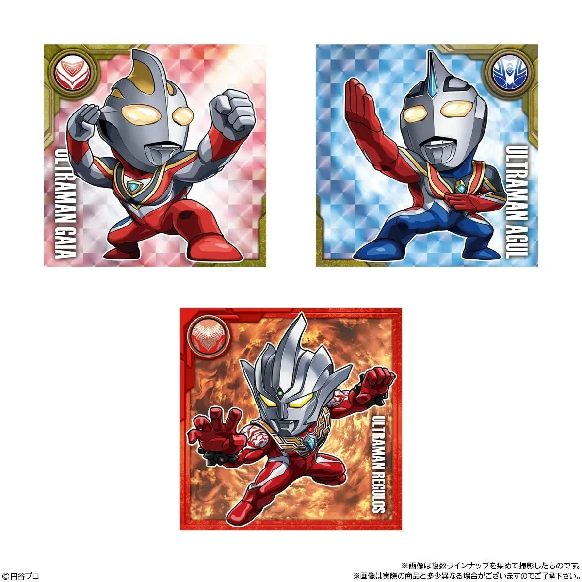 

Japanese Genuine Anime Peripheral Model Ultraman Decker Mini Flash Sticker Collection Animation Figure Toys