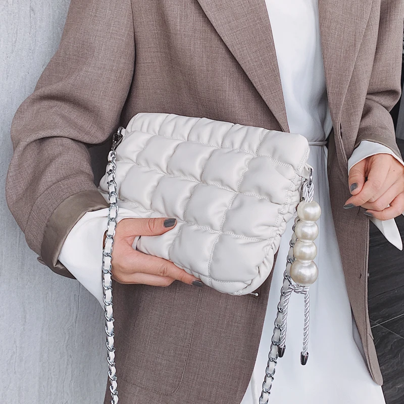 

Women messenger Bag Pearl tassel Ladies Clutches Chain silng bags Female messenger Shoulder Bag Fashion Clutch Purse bolsa white