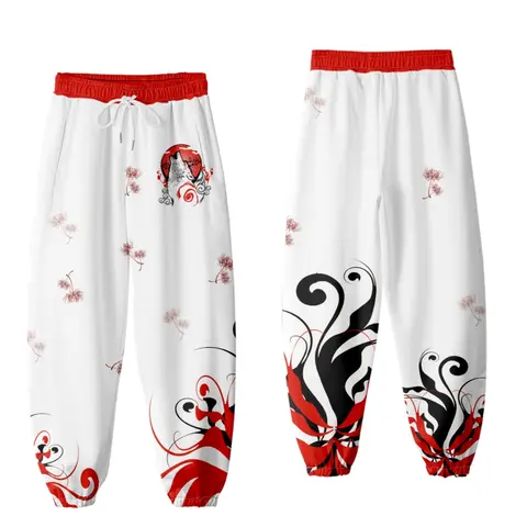 Ukiyo-e Flower Fox 3D Sweatpants Fashion Harajuku Jogger Pants New Casual Warm Pants Hip Hop Streetwear Men/Women Trousers