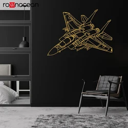 Military Aircraft Silhouette decal , Fighter Aircraft Decor, Strike Plane Silhouette wall sticker  Gift for boy friend  S663