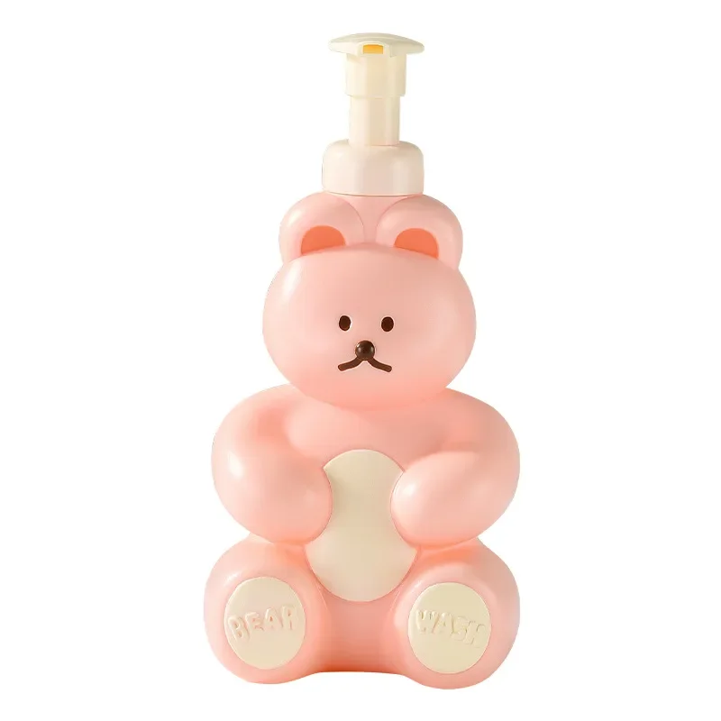 Cartoon Bear Foaming Soap Dispenser Bathroom Hand Sanitizer Shampoo Shower Gel Refillable Pump Bottle Making Foam Container