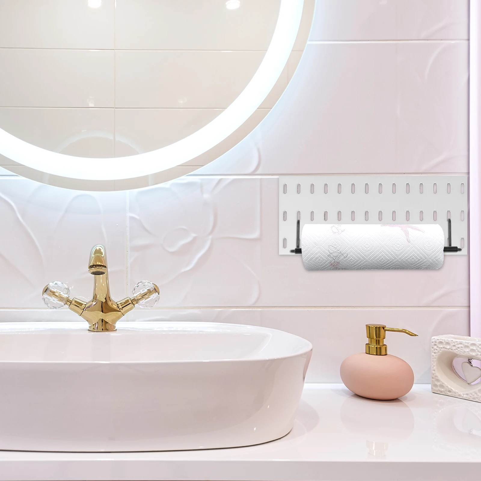 

Metal Pegboard Paper Towel Holder Sturdy Design Off Sheet Secure Fit Home Office Garage Pegboard Paper Towel Holder