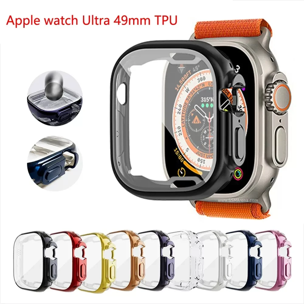 Screen Protector for Apple Watch Case Ultra 49mm 45mm 44mm 41mm 40mm Full Cover Bumper iwatch Apple Watch Series 3 4 5 6 7 8 SE