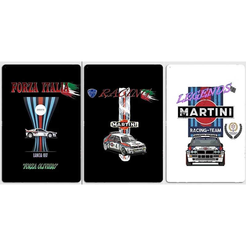 LANCIA MARTINI Delta HF Integrale Racing Metal Sign Poster Bar Club Wall Room Decoration Vintage Home Decor