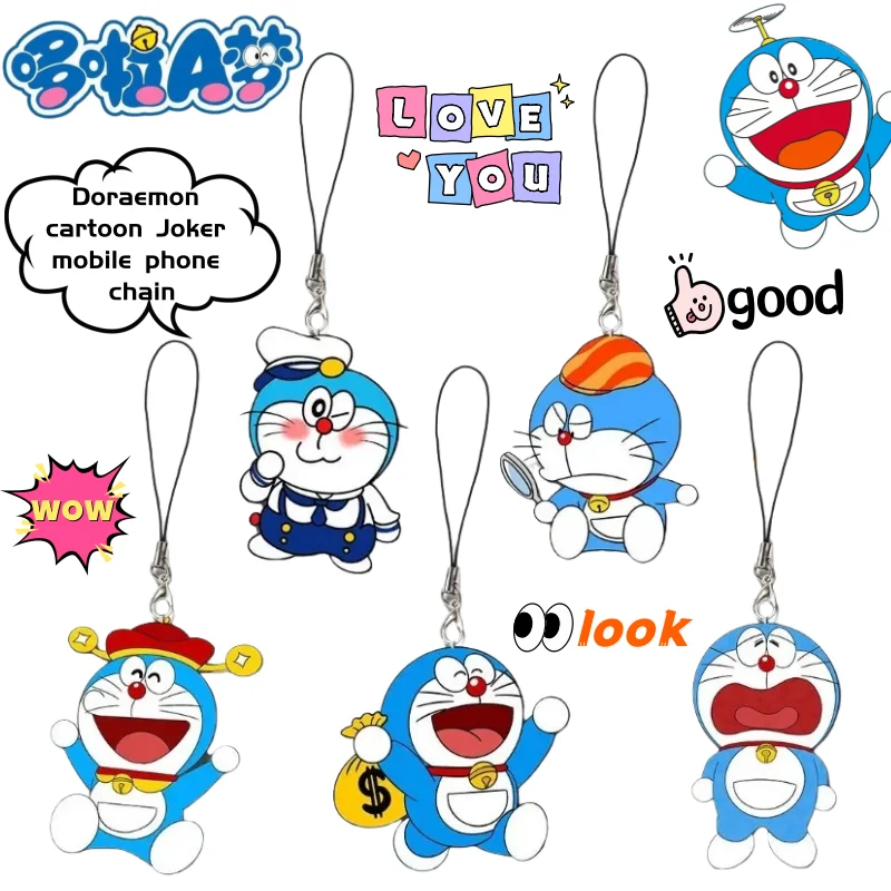 New Doraemon cartoon creative cute all-match mobile phone chain personalized animation peripheral backpack pendant holiday gift
