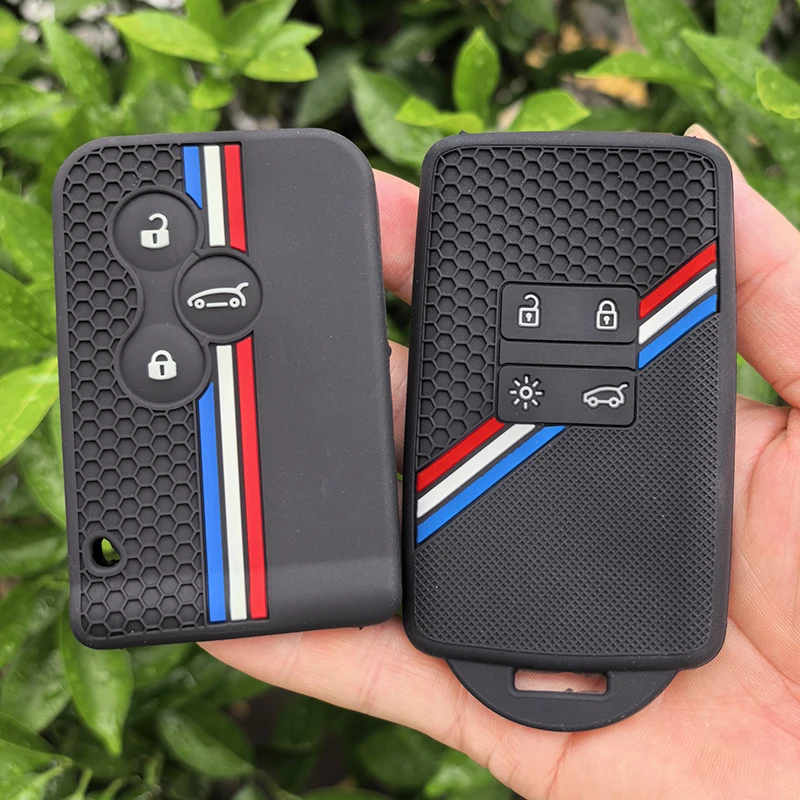 3/4-Tasten Auto-Silikon-Schlüsselhülle für Renault Koleos Captur Kadjar Megane Clio Talisman Scenic Arkana Zoe für Dacia Sandero
