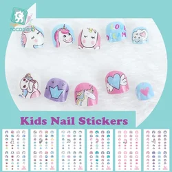 Rocooart Unicorn Nail Stickers For Kids Cartoon Nail Art Decoration Nail Wraps Cute Elements Manicure Foil Art Decal Child