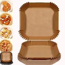 50pcs 16/20cm Parchment Paper Baking Mat Air Fryer Disposable Paper Liner Oil-Proof Waterproof Food Grade Non-Stick Baking Mat