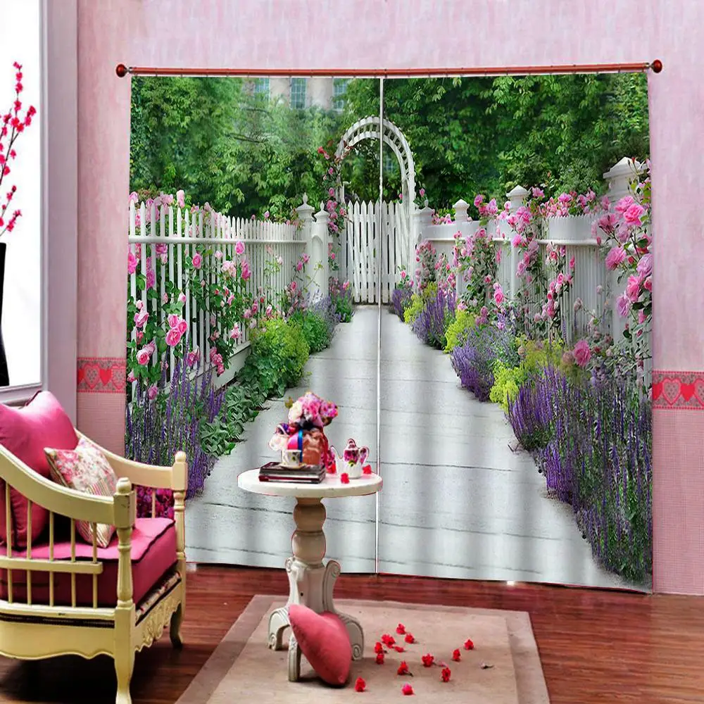 Extended space curtains garden curtain 3D Window Curtain Dinosaur print Luxury Blackout For Living Room