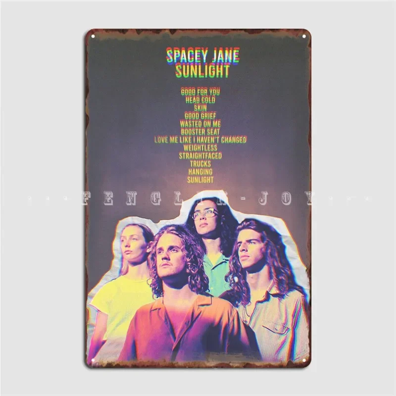 Spacey Jane Sunlight Metal Sign Wall Mural Club Bar Personalized Wall Decor Tin Sign Poster