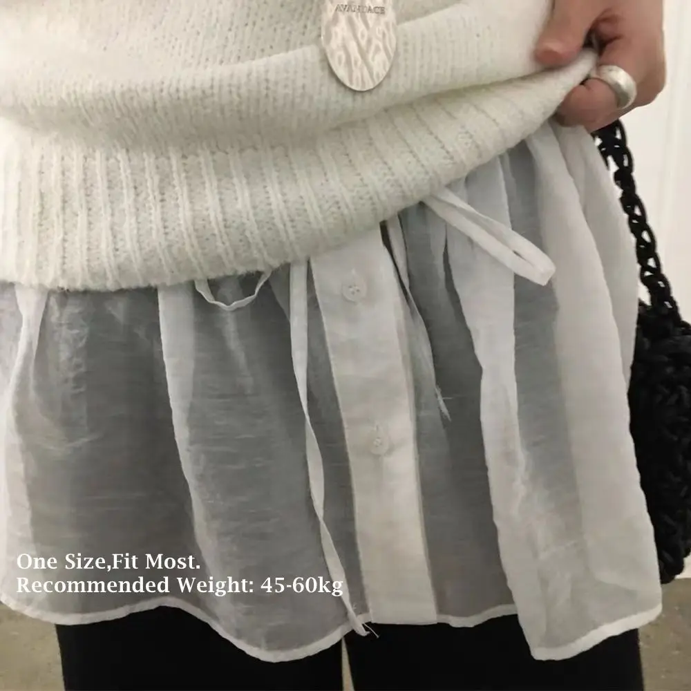 Nieuwe geborduurde bloem kant minirok zien door Y2K streetwear ruches rokken harajuku butt gordijn jeans decoratie