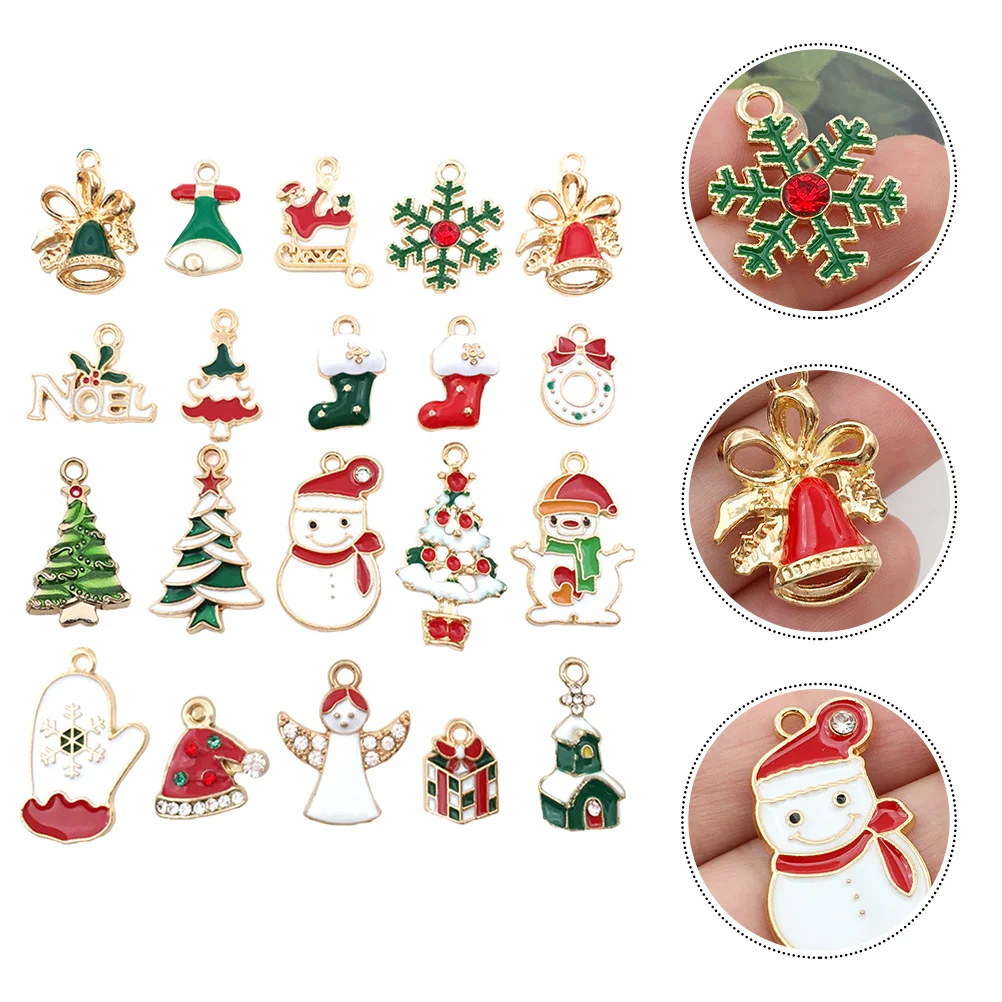 

20Pcs Alloy Christmas Elements DIY Pendant Charms Jewelry Accessories Unique Gift Idea for Christmas Party Cosplay