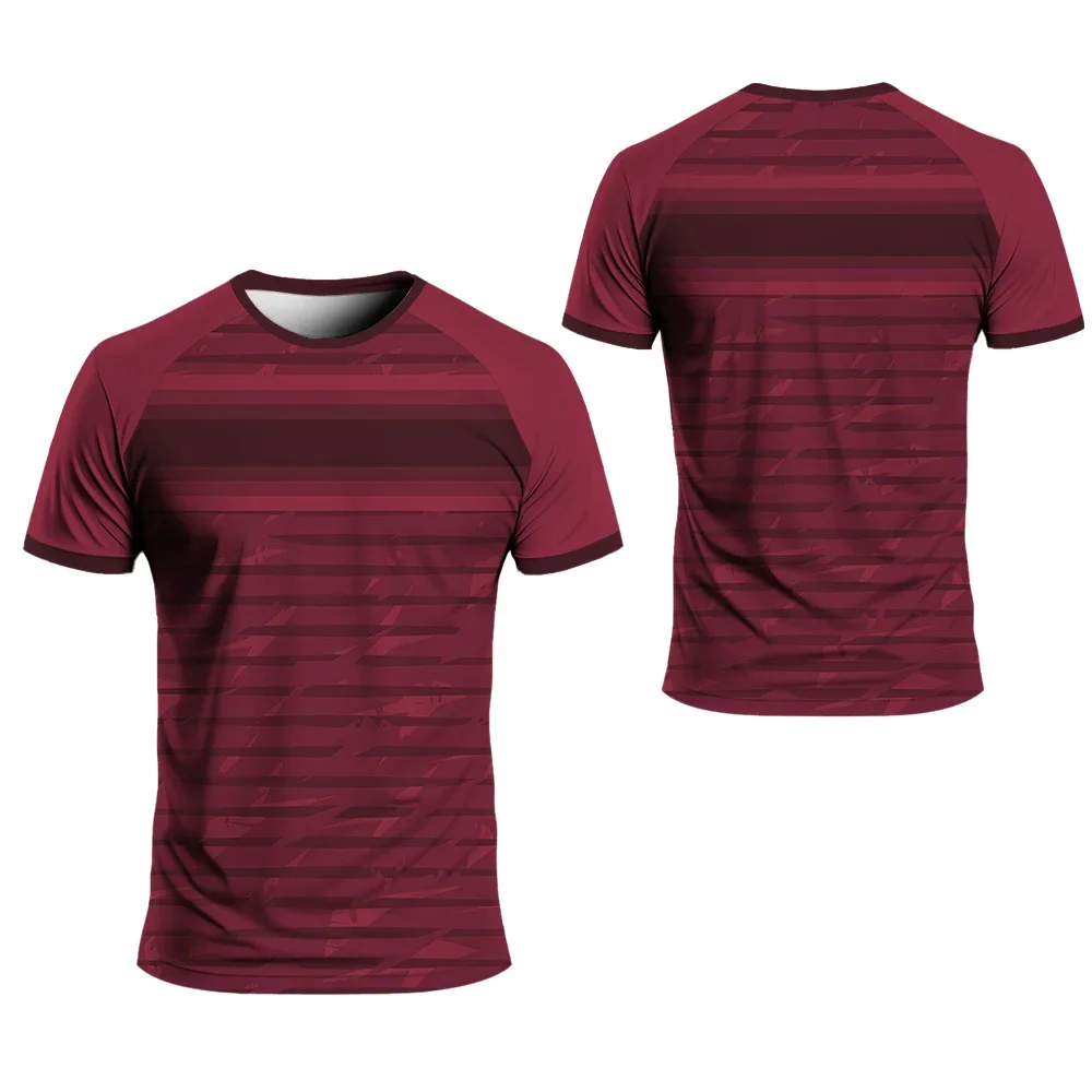 Men's Sports T-shirt Personalized New Design Sportswear Quick Drying Round Neck Football T-shirt Men Women's Outdoor Sports Tops
