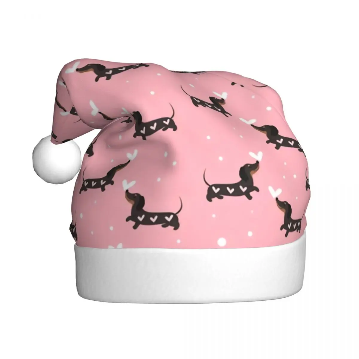 Cute Dachshund Anime Cartoon Christmas Hats for Adult Men Women Dogs Animal Santa Hat Cap Xmas Gifts