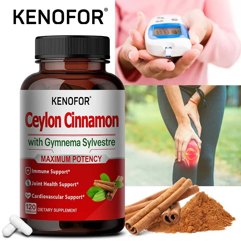 Ceylon Cinnamon with Gymnema Sylvestre Capsules Antioxidant for Immune System, Cardiovascular and Bone Joint Health