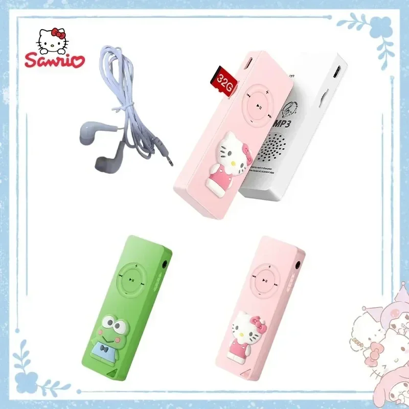 MINISO Kawaii Hello Kitty MP3 Player Anime Patchwork Student Simple Strip Sports Portable Fashion Full Set of Playing Cards New