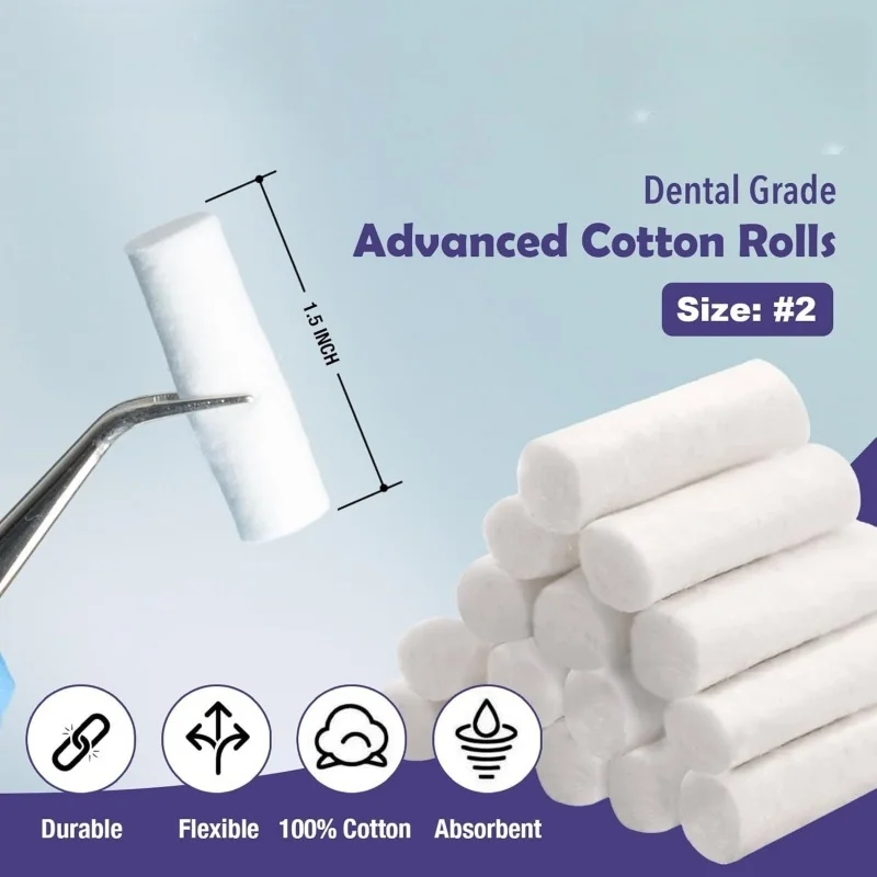 5 PCS Disposable Dental Cotton Medical Oral Degreasing Cotton Strip Highly Absorbent Dental Cotton Roll