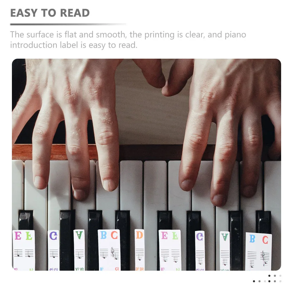 

2 Sets Beautiful Piano Strip Keyboard Label Note Labels Non-stick Notes Stickers Metal Guide