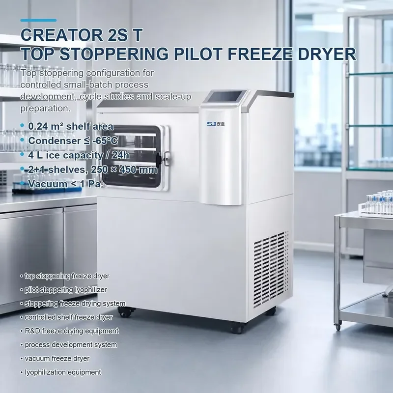 for SJIALAB Small Laboratory Vacuum Freeze Dryer Pump with Cold Lyophilizer Freeze Drying Equipment for Sale
