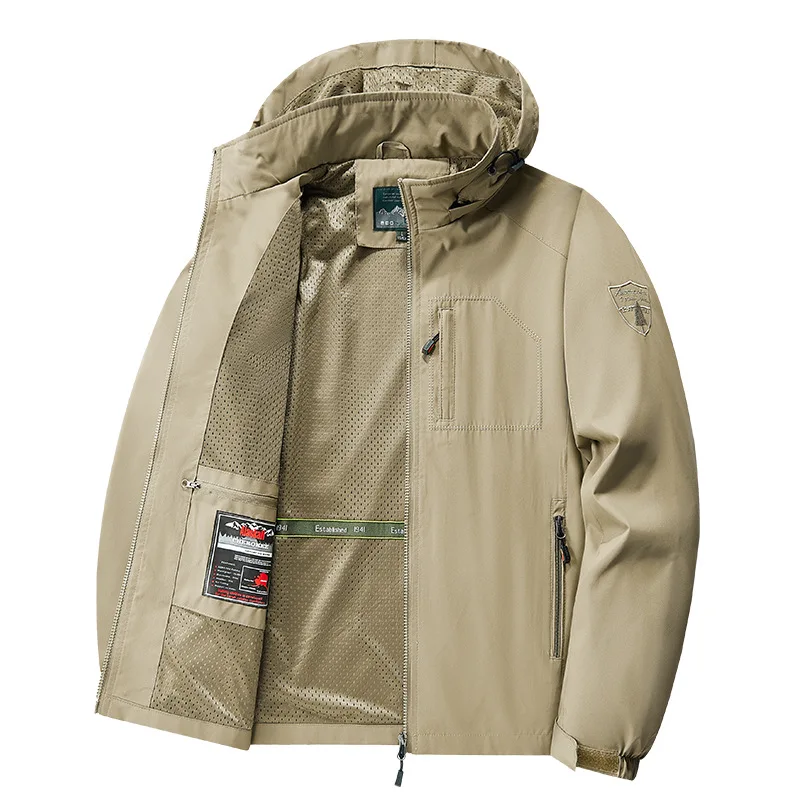 

Men Autumn Winter Coat Long Sleeve Stand Collar Casual Male Detachable Hooded Jacket Oversize Outfdoor Sport Man Outerwear