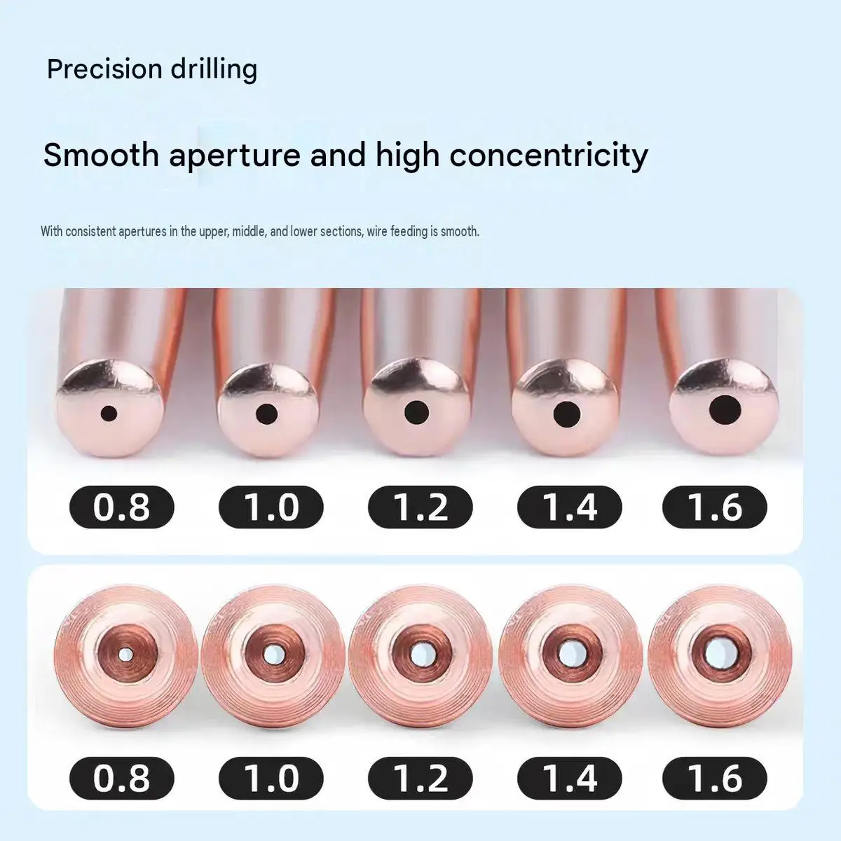 High Quality MIG Welding Contact Tips Copper Non-Stick Nozzle 0.8 1.0 1.2mm Anti-Spatter Conductive Tip for MIG MAG Gun