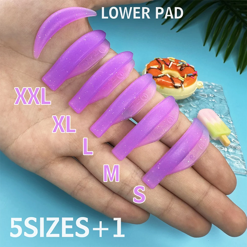 Libeauty 5 Pairs Silicone Lash Lift Shields Eyelash Perm Pads Lash Lifting Rods 3D Eyelash Curler Accessories Applicator Tools