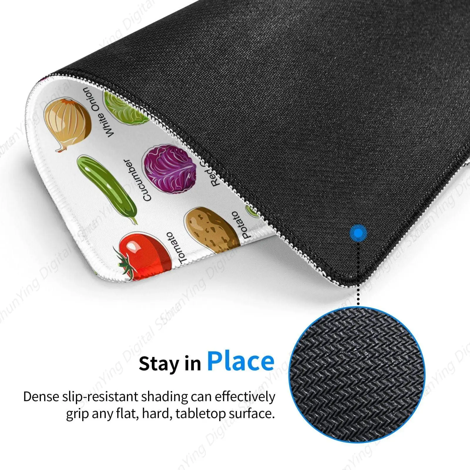 Various Vegetable Printed Rubber Anti Slip Mouse Pads And Office Desk Pads Suitable For Gaming Office Laptops 25*30cm