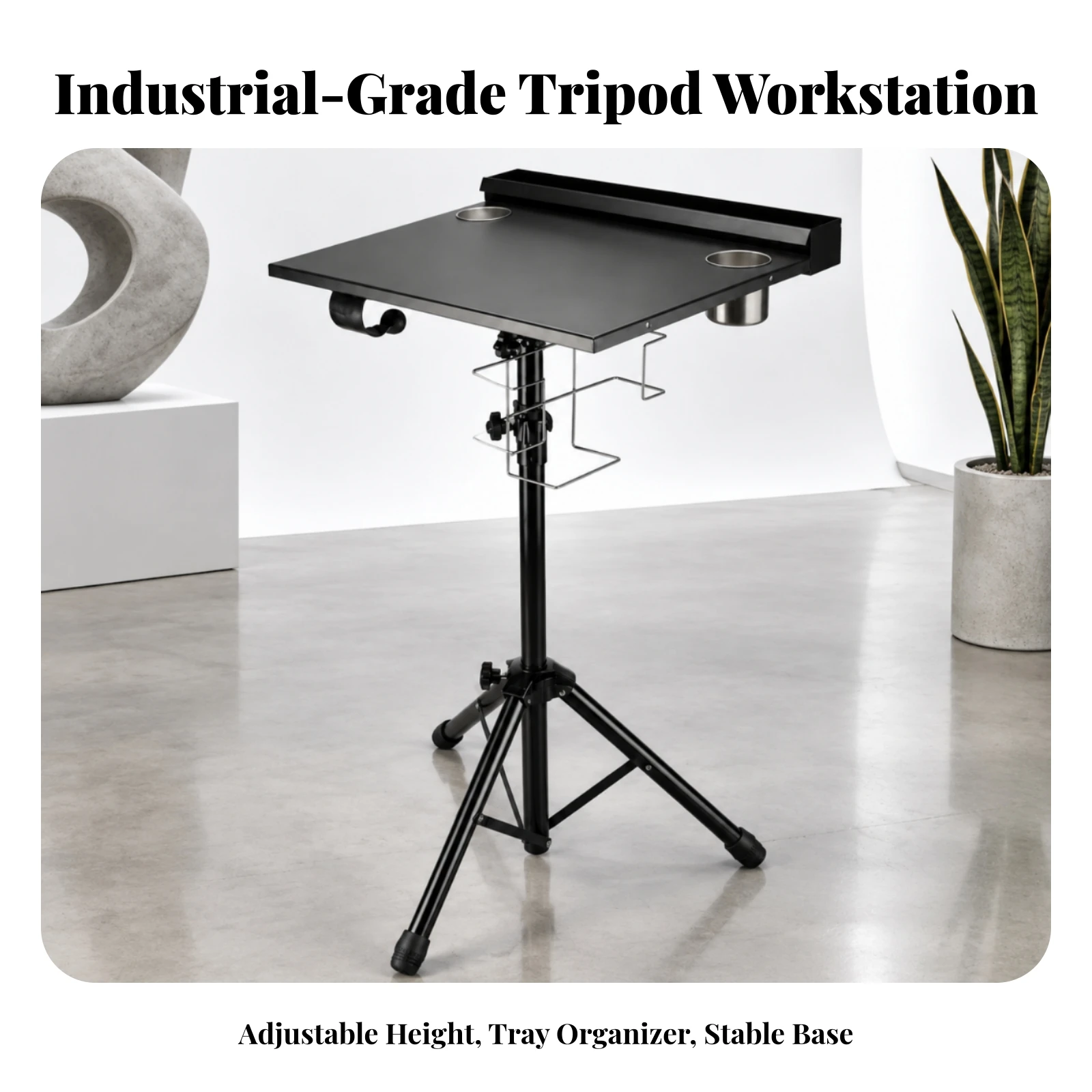 Tattoo Workstation with Cup Holders Heavy-Duty Salon Tray Table with Storage Rack Beauty Workstation Stable