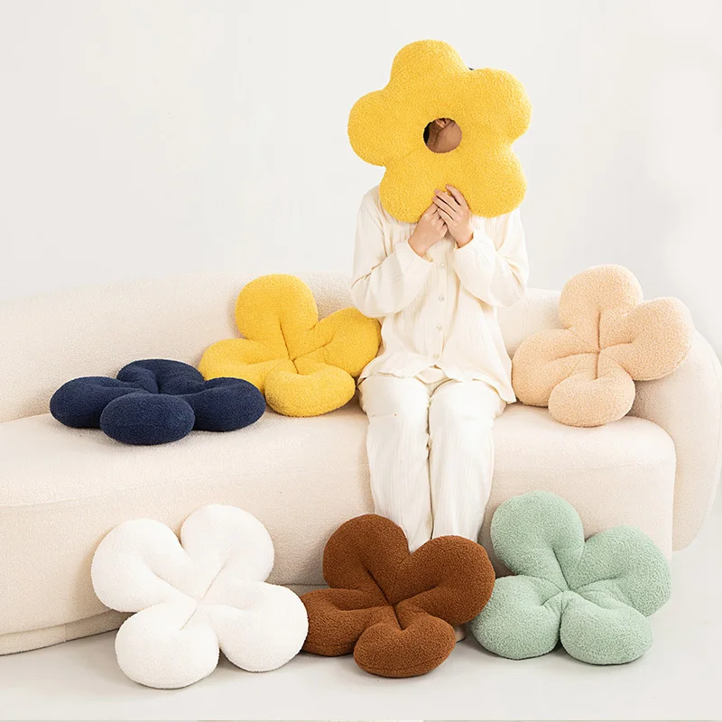 Ins Kawaii – coussin de canapé en Peluche, fleurs de trèfle, jouet de Style nordique, décoration végétale en Peluche, doux, literie, oreiller, cadeaux