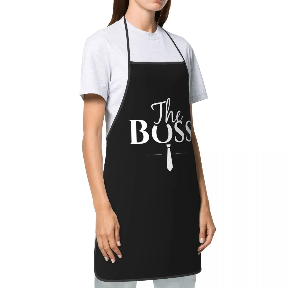 The Boss The Real Boss Apron Women Men Unisex Bib Couple Cooking Kitchen Tablier Cuisine Chef Painting