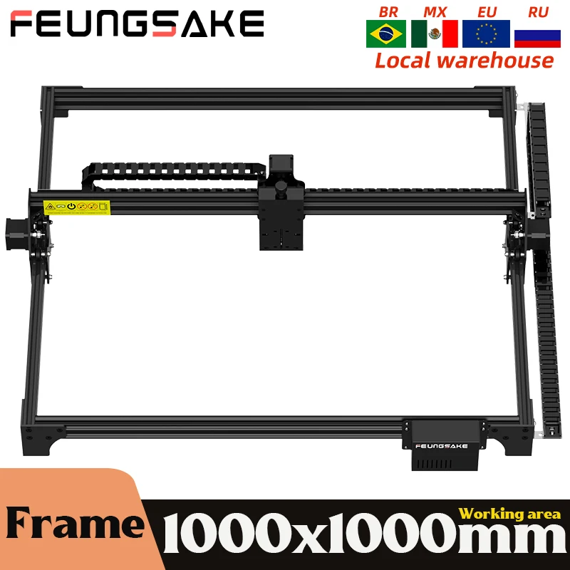 Laser Engraving Cutting Machine Frame Large area 1000x1000mm Laser Engraver Frame Only Cnc Router For Wood