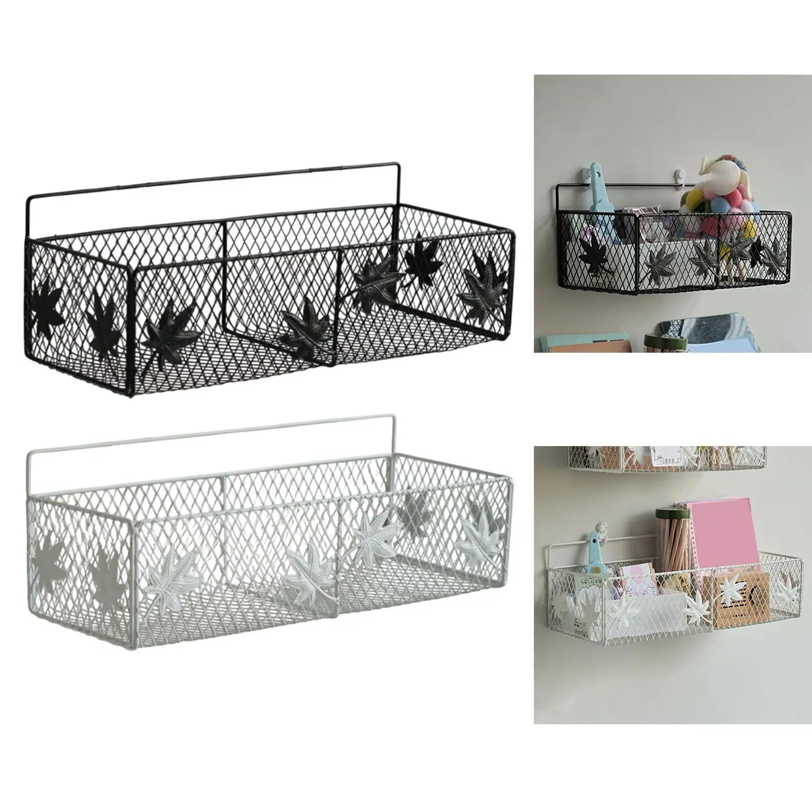 

Wall Hanging Basket Wire Storage Basket for Bathroom Countertop Dormitory