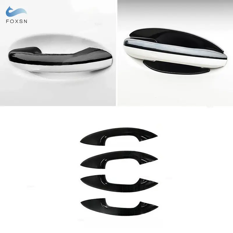 

Carbon Fiber Style / Piano Black For Mercedes Benz GLC X254 C Class W206 S206 2022 2023 2024 Car Exterior Door Handle Trim Cover
