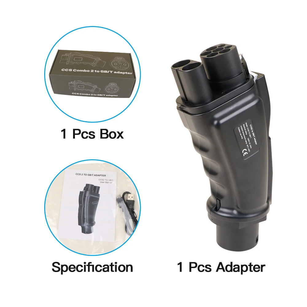 Adaptateur EV à charge rapide CC, 200KW, 100-1000V, charge pour chinois, standard GBT, véhicule électrique hybride BYD, voitures Volkswagen