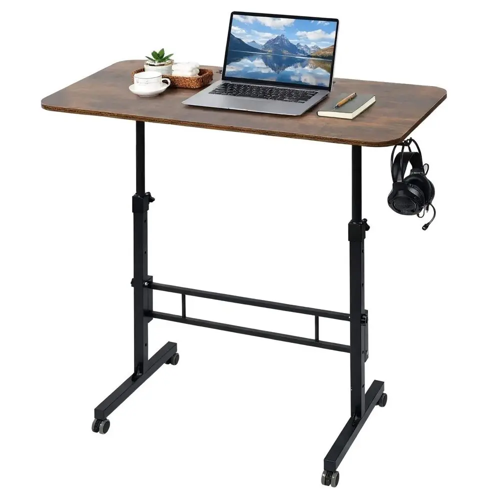 

Standing Desk with Wheels, Portable Rolling Walking Pad Desk, Small Laptop Table for Home Office, Sit Stand Up Workstation, Siz
