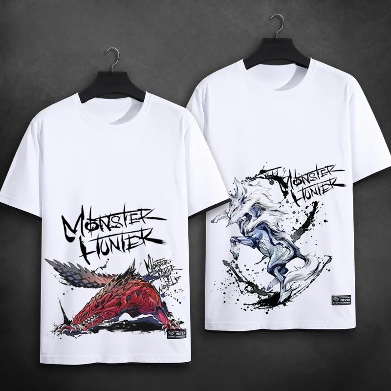 Monster Hunter short sleeved T-shirt Monster Hunter single player game PS5 short sleeved