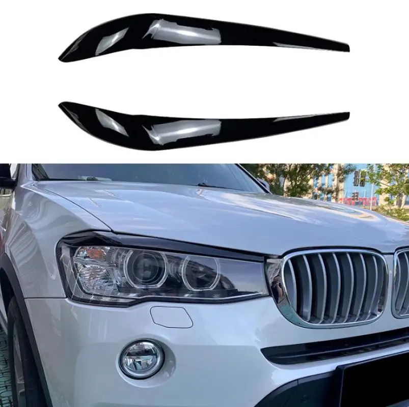 

For BMW X3 F25 X4 F26 2PC Car Front Headlight Eyebrow Eyelid Lamp Head Light Eyebrows Carbon Fiber 2014-2017 Auto Accessories