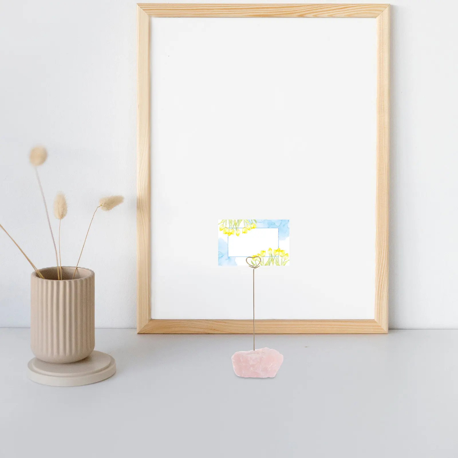 Crystal Stone Place Card Holder Natural Table Decor Wedding Birthday Event Card Photo Memo Note Stand Photo Clip Desktop