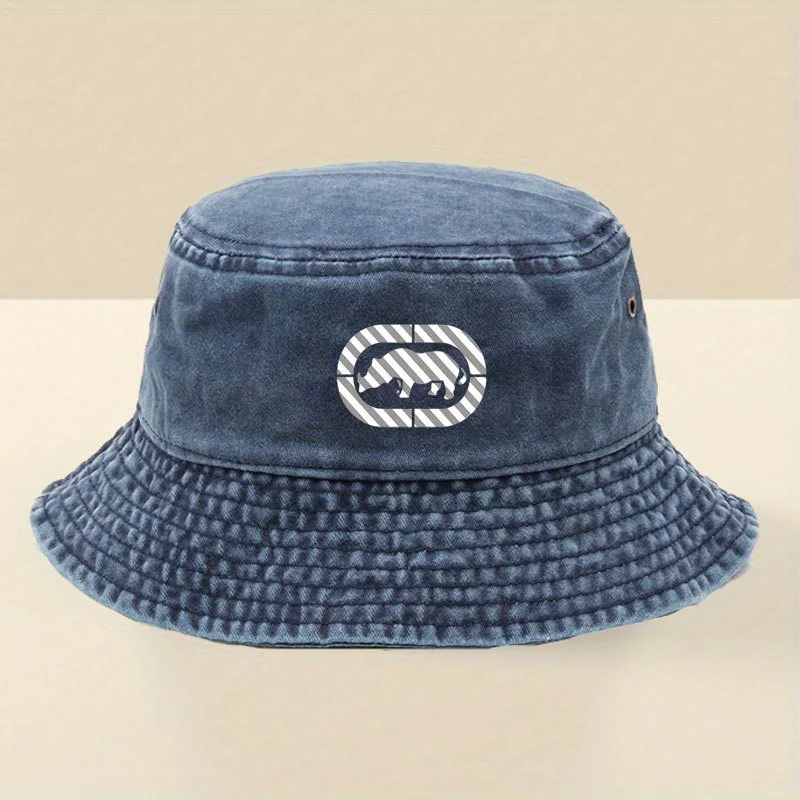 1 Unisex Fisherman Hat with Fun Pattern Logo, Vintage Style, Hand Washable, for Outdoor Activities and Vacation Leisure