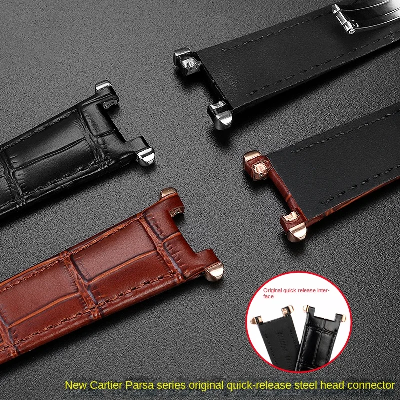 19mm x 12mm For Cartier Pasha Series Bracelet WSPA0013 0012 W2PA0014 Quick Release Leather Strap watch band Gen3 folding buckle