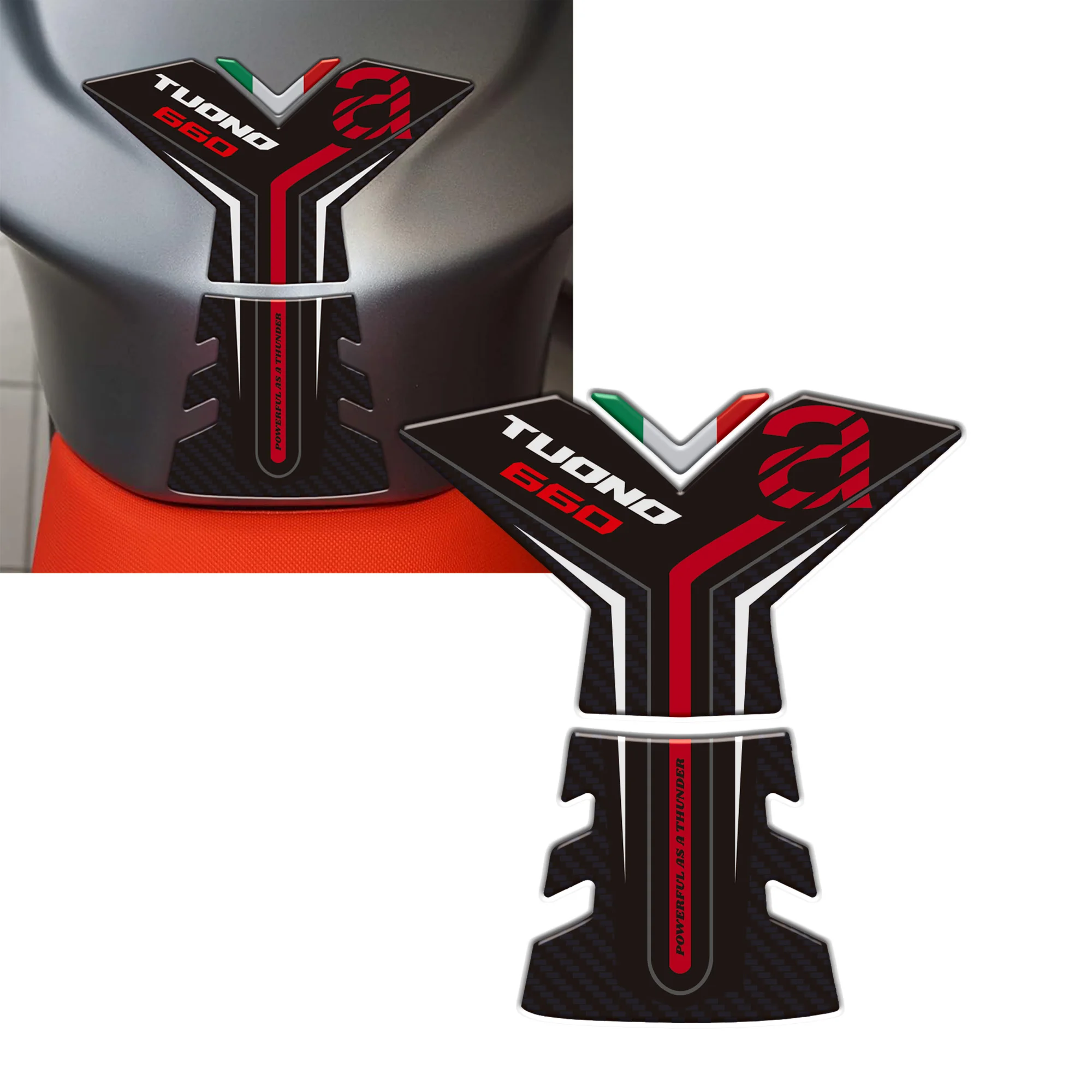 3D Resin Gel Tank Pad Motorbike Stickers Protection and Decoration Tank Compatible with Aprilia Tuono 660 2021-2025