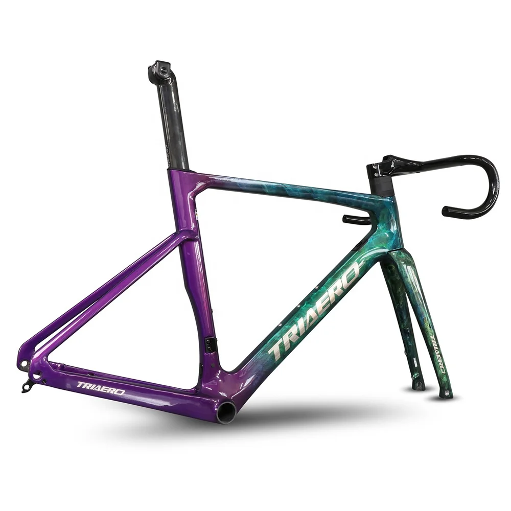 Color Paint Carbon Road Disc Frame With All Internal Cable Routing